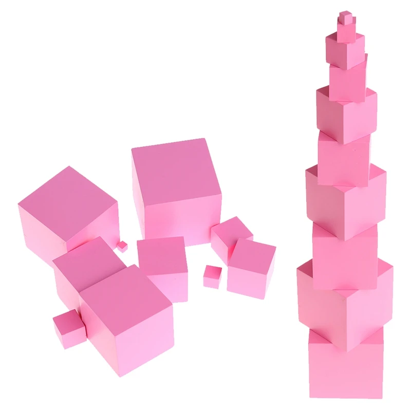 

Montessori Sensorial Materials Tower Family Set Wooden Building Blocks Toy Kid