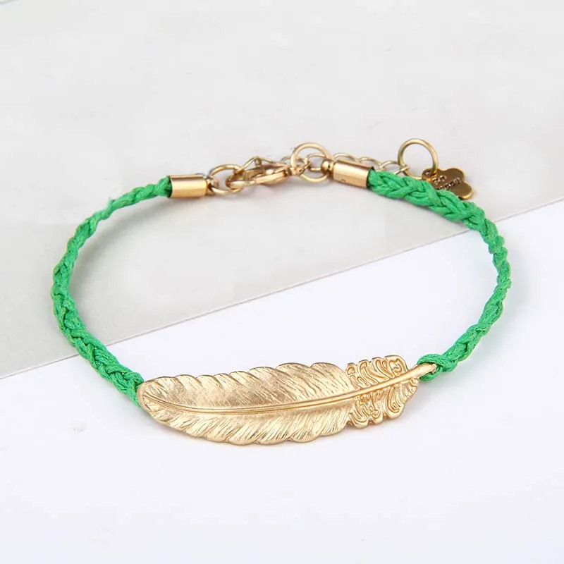 Женский браслет с красной нитью регулируемый плетеный золотого цвета|pulseras