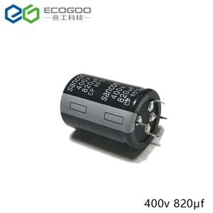 Free shipping 2pcs/lot high quality 400V 820UF 35x50 aluminum electrolytic capacitor