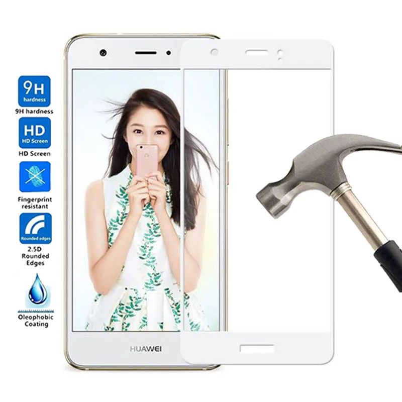 Закаленное стекло 9H 2.5D с полным покрытием для Huawei Nova защитное экрана защитная
