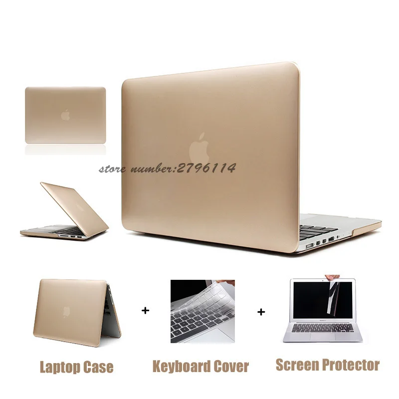 Металлический Золотой жесткий чехол для Macbook Air 11 13 Pro 15 Retina 12 MacBook ноутбука |