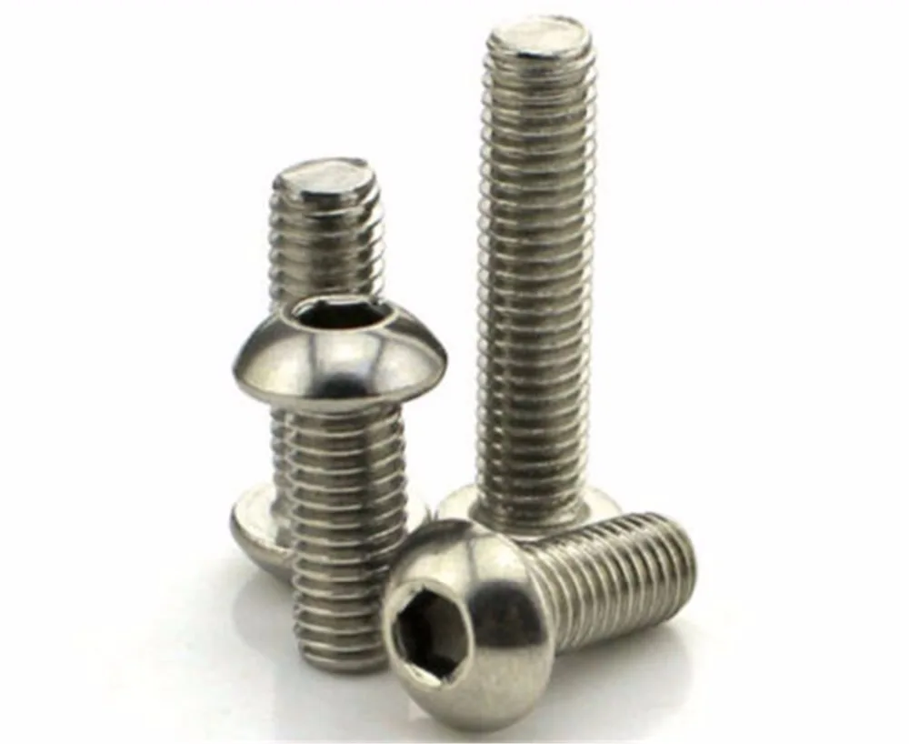 200PCS M2 Stainless Steel Allen Button Screw Hex Socket Screws Round Head Bolts Mushroom Bolt M2*3/4/5/6/8/10/12/14/16/18mm |