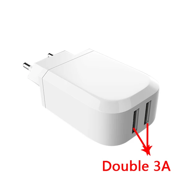5V 3A Двойная 3 А Быстрая зарядка usb быстрая зарядка для мобильных телефонов с европейской вилкой QC3.0 USB зарядное устройство адаптер для iPhone x xr samsung S9 Xiaomi huawei - Тип штекера: 5V 3A