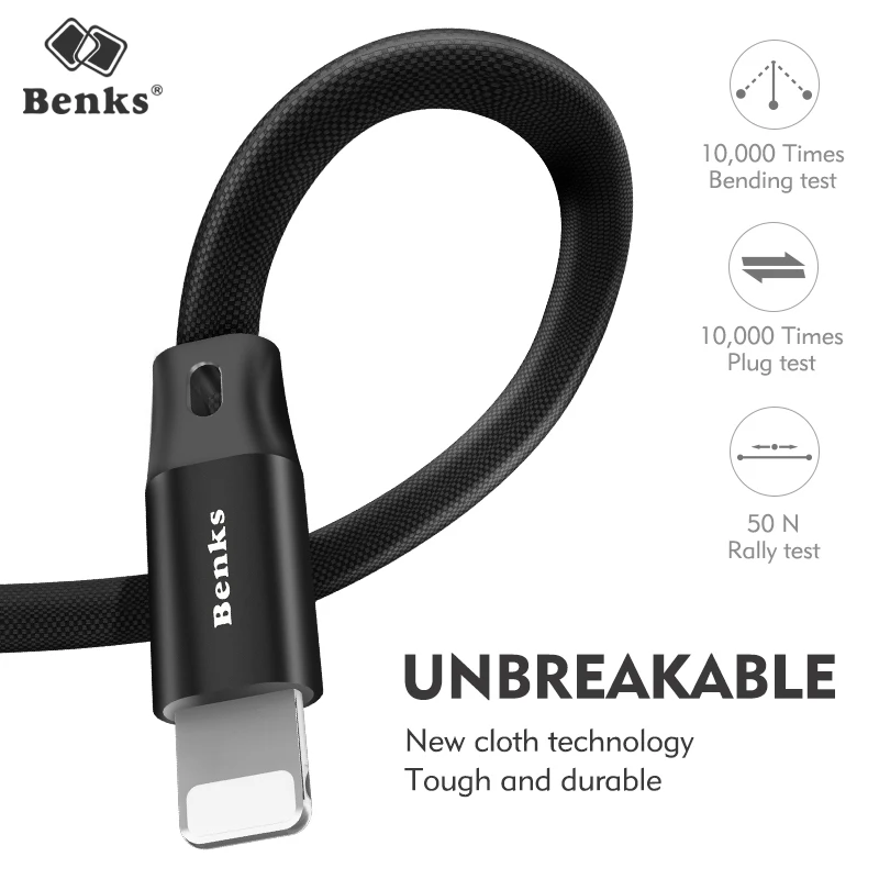 Benks 8 контактный usb кабель для iPhone 5 6 6s 7 X Xr Xs Max Data Sync 2A быстрое зарядное устройство
