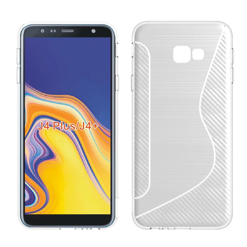 Черный противоударный Противоскользящий S Line TPU гелевый Чехол для SAMSUNG galaxy J4 plus/J4 +