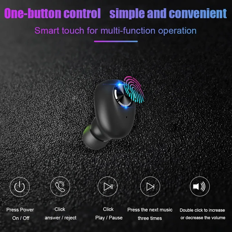 TWS Bluetooth 5 0 наушники беспроводные с микрофоном для телефона зарядный чехол
