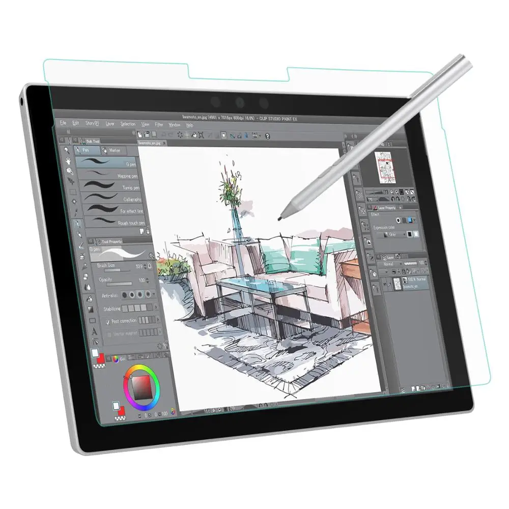 MoKo как бумажная Защита экрана для Microsoft Surface Pro 7 Plus/Pro 7/Pro 6/ 5/ 4 / LTE планшет запись