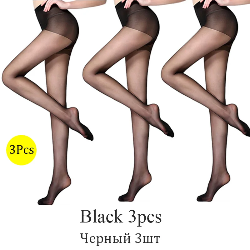 3Black BONAS, износостойкие колготки, женские сексуальные дышащие колготки, тонкие черные, высокая эластичность, нейлоновые чулки, женские колготки - Цвет: 3Black