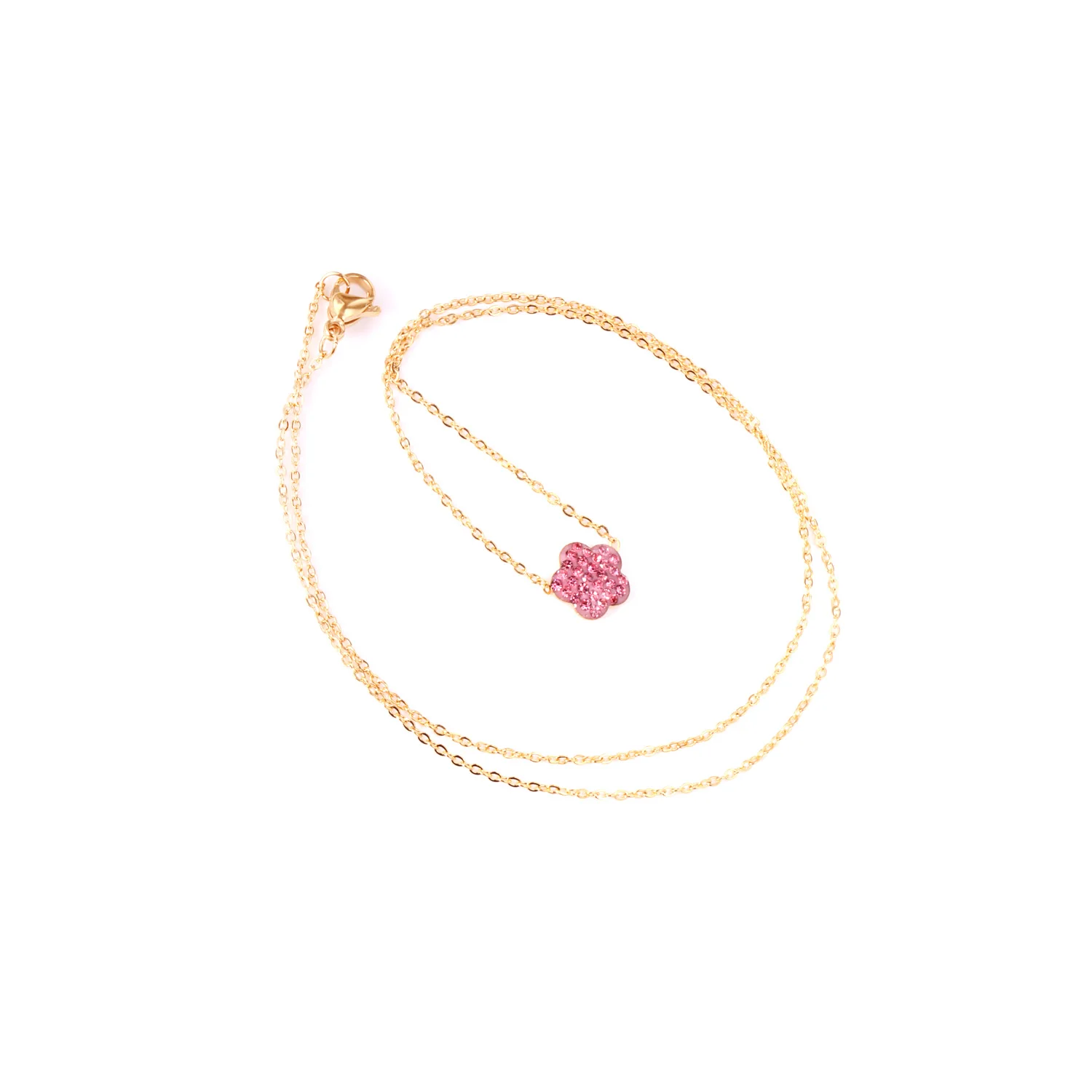 Колье с подвеской в виде цветка из нержавеющей стали