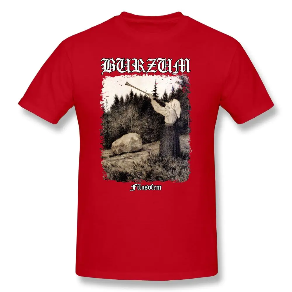 red Burzum T Shirt-Filosofem Cover ver2, футболка с принтом, мужские повседневные футболки размера плюс, милая хлопковая футболка с короткими рукавами - Цвет: red
