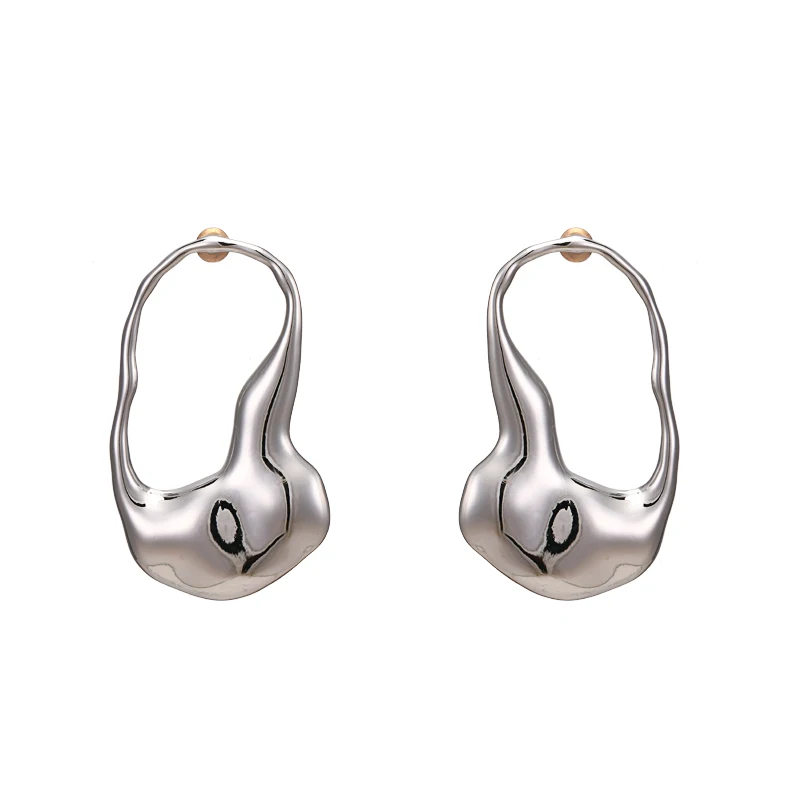 Silver Yhpup новые трендовые простые дизайнерские геометрические серьги-гвоздики, высокое качество, цинковый сплав, золото, серебро, Brincos Oorbellen для женщин, для офиса - Окраска металла: Silver