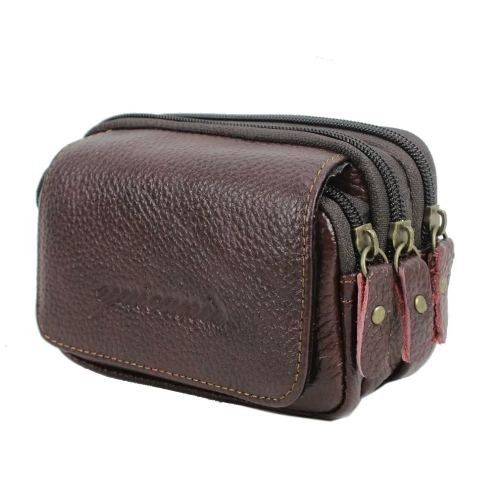 Мужская кожаная поясная сумка кошелек|waist bag|fanny pack waist bagmobile phone belt |