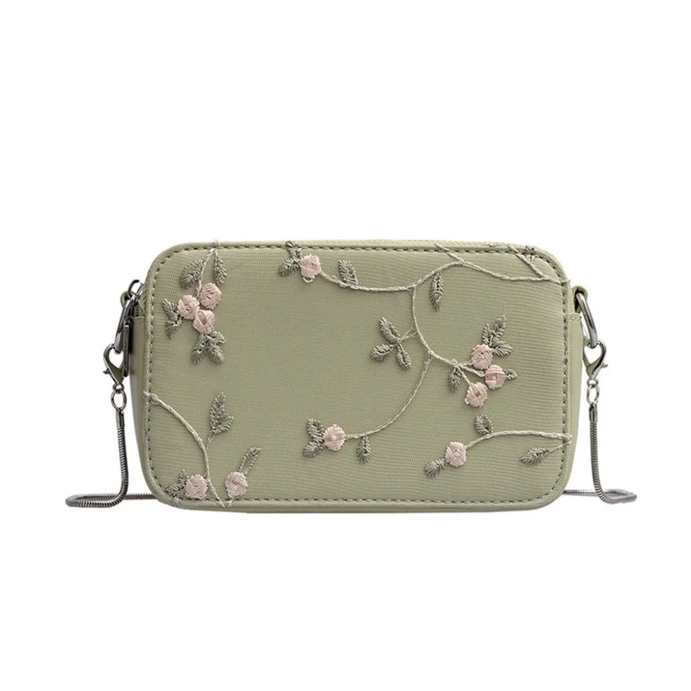 Сумка мессенджер простая модная женская новая вышитая сумка на цепочке через