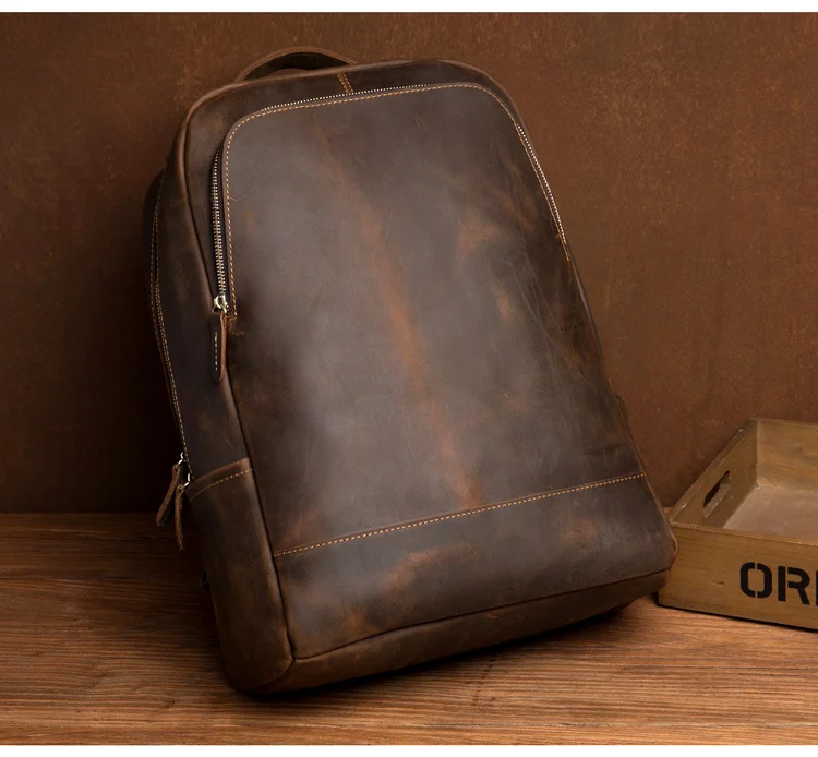 Genuine Leather Laptop Backpack Handmade Vintage Rucksack Men Business School Book Daypack Designer Weekend Shoulder Bag | Багаж и сумки