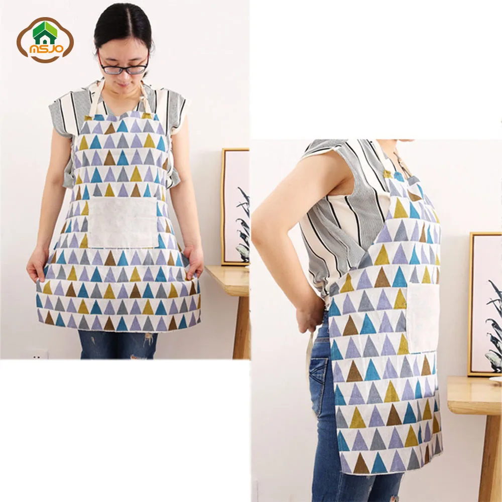 MSJO кухонный фартук для женщин японский льняной хлопковый кухни пар