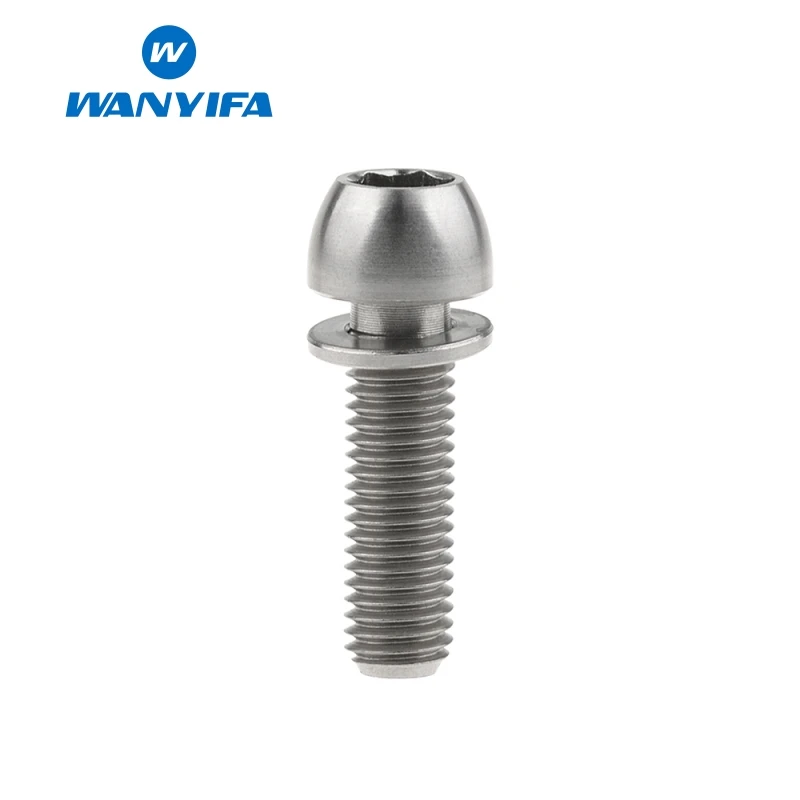 Titanium M6X20 Ваньифа Винт С Титановым болтом M6x18mm M6x20mm полукруглая головка с шайбой для крепления велосипедного тормоза - Цвет: Titanium M6X20