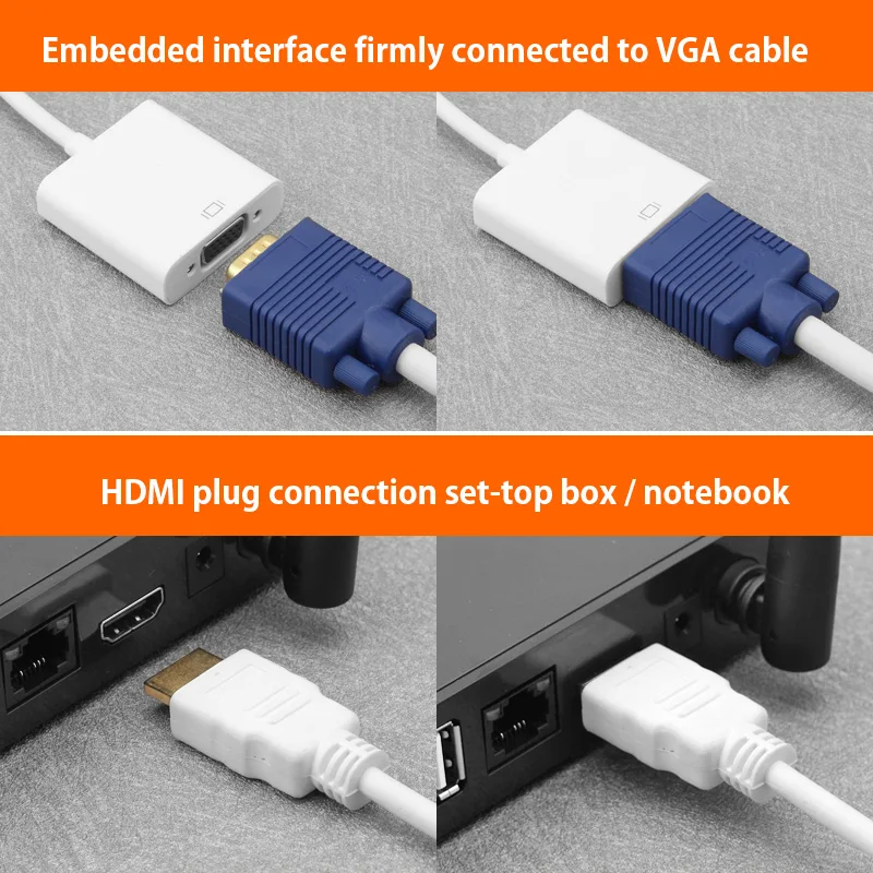 Цифровой кабель-преобразователь из HDMI в VGA преобразователь адаптер с поддержкой