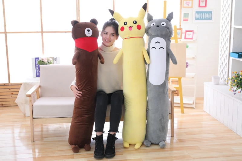 Пикачу Тоторо коричневый медведь длинная подушка чучело Kawaii мультфильм игрушки дети подарок игрушки для детей подарок на день рождения