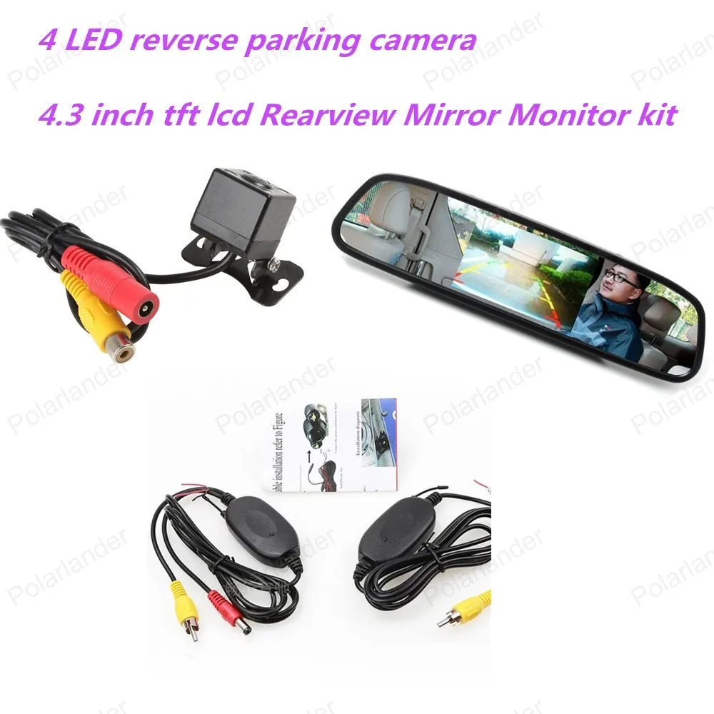 4 3-дюймовый автомобильный зеркальный монитор заднего вида CCD Видео автомобильная
