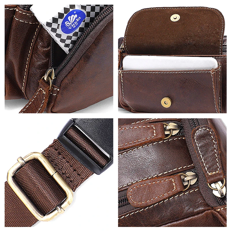 WESTAL натуральная кожа путешествия талии пакет поясная сумка мужская кожаная