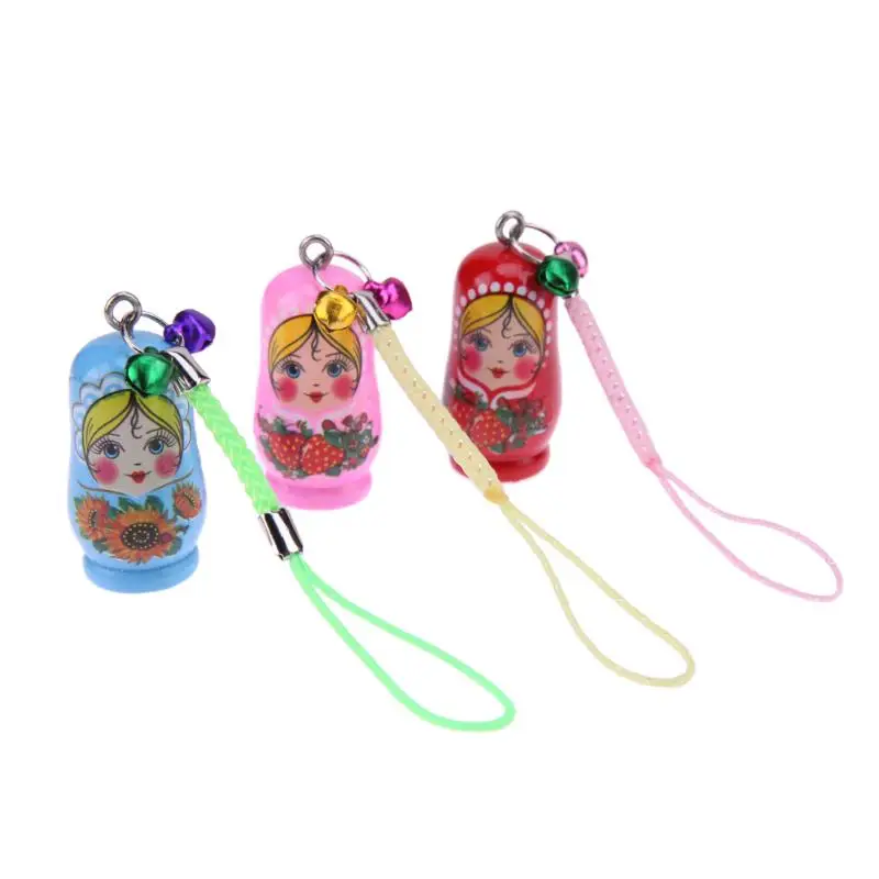 12 шт. креативные деревянные русские пустые Matryoshka куклы брелок для дома автомобиля украшения для сумочки украшения игрушки для детей Подарки