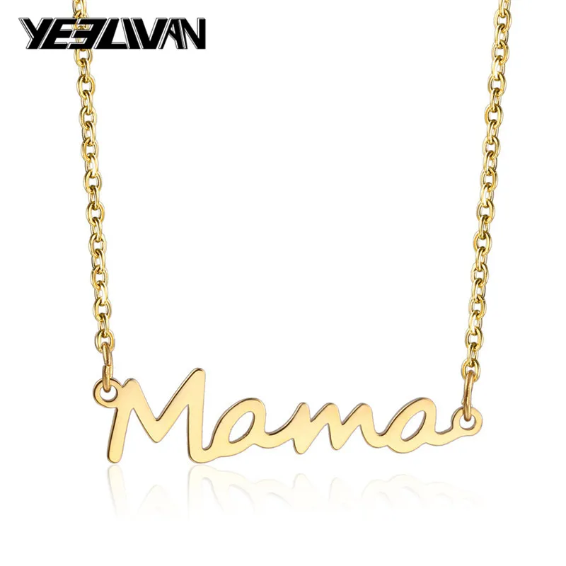 Модное ожерелье с надписью Mama кулон для матери из титановой стали ювелирное