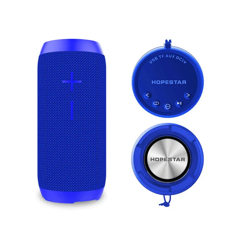 Синий HOPESTAR P7 EStgoSZ Bluetooth динамик беспроводной Водонепроницаемый IPX6 Колонка коробка бас мини сабвуфер Портативный с TF карта USB FM микрофон - Цвет: Синий