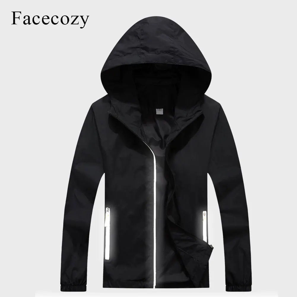 Facecozy мужское женское однотонное пальто с отражением для спорта на открытом