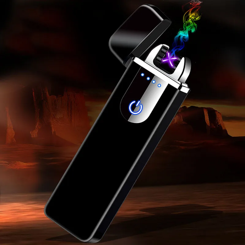 Сигаретная высококлассная зажигалка двойная USB зарядка Электронная плазменная