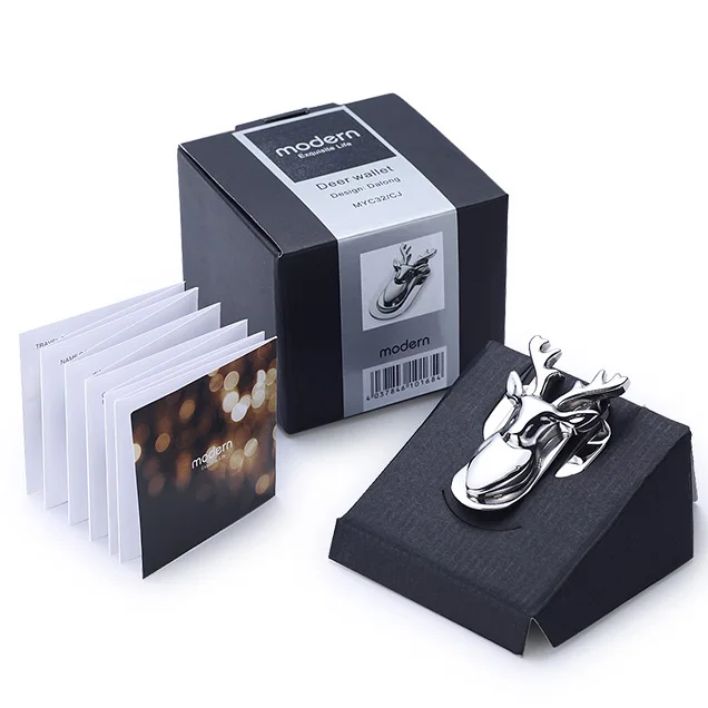 Современный бренд новинка 2020 зажим для денег с головой оленя Тонкий Карманный