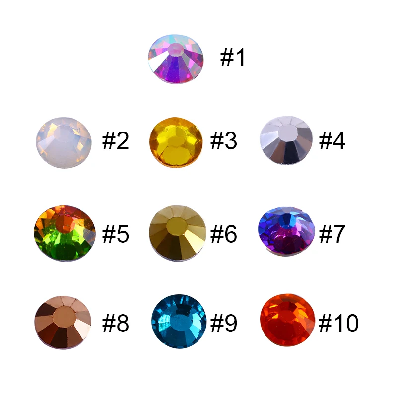 Хамелеон для ногтей 300 шт. блестящий Опаловый плоский низ разноцветные