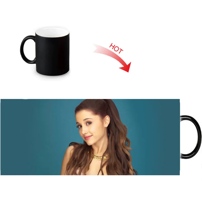 Ariana Grande Heat Reveal Mug Color Change Coffee Cup Sensitive Mugs Temperature Sensing DIY Birthday Gift | Дом и сад
