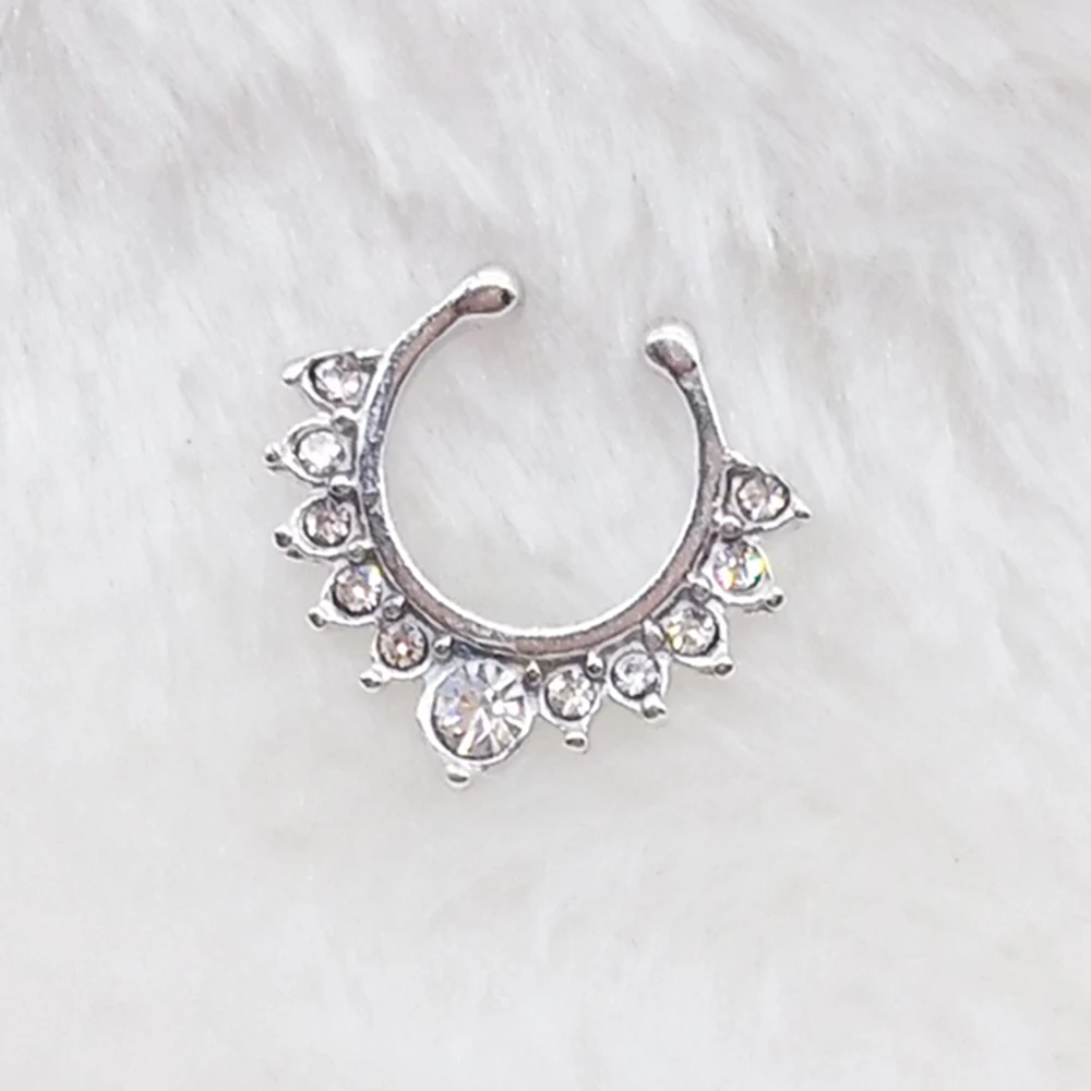 Женское кольцо для носа 3 цвета Круглый с кристаллами|Украшения тела| |