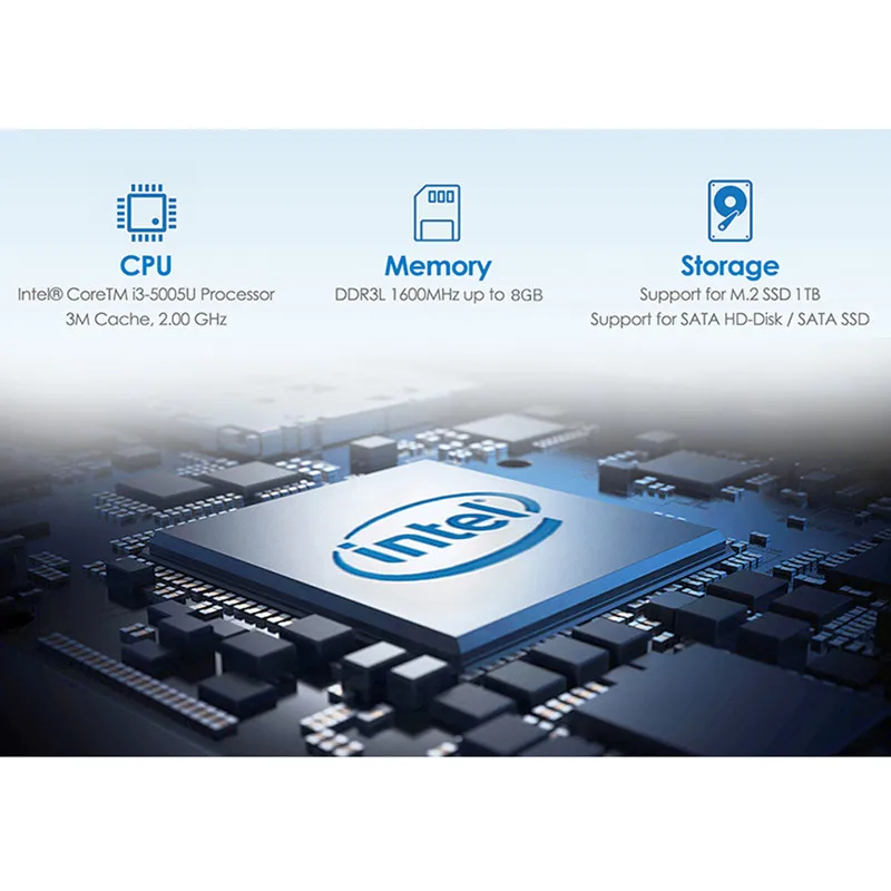 Beelink L55 Мини ПК Windows 10 Intel Core i3 5005U Intel HD Graphic 5500 8 Гб 256/512 ГБ SSD 2,4+ 5,8 ггц WiFi 1000 Мбит/с Bluetooth 4,0