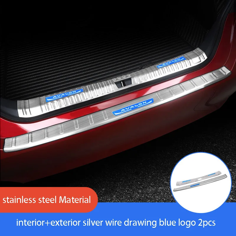 blue logo 2pcs Задняя защитная накладка, специальная накладка багажника, Автомобильная модификация, защита, декоративная задняя коробка, педаль для Toyota AVALON - Цвет: blue logo 2pcs