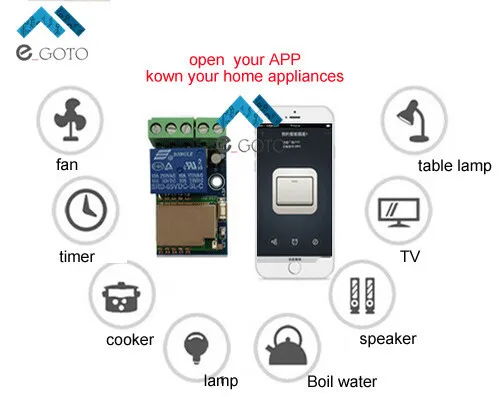 220V 4 WiFi реле канала модуль переключателя приложение для телефона беспроводной пульт дистанционного управления Jog самоблокирующийся интерлок w/Shell для телефонов Android IOS