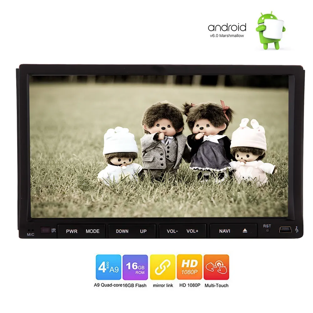 Автомагнитола 2 DIN универсальная с GPS навигацией Wi Fi Android 6 0 7 дюймовым экраном DVD