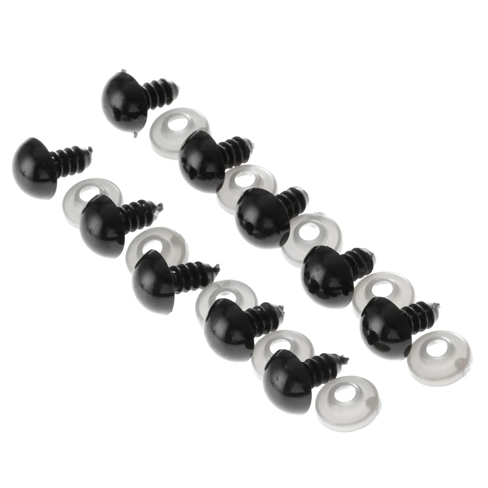 100 Sets Black Plastic Teddy Bear Doll Animal Plush Toy Craft Colorful Safety Eyes Making DIY Handmade Accessories 6mm-20mm | Дом и сад