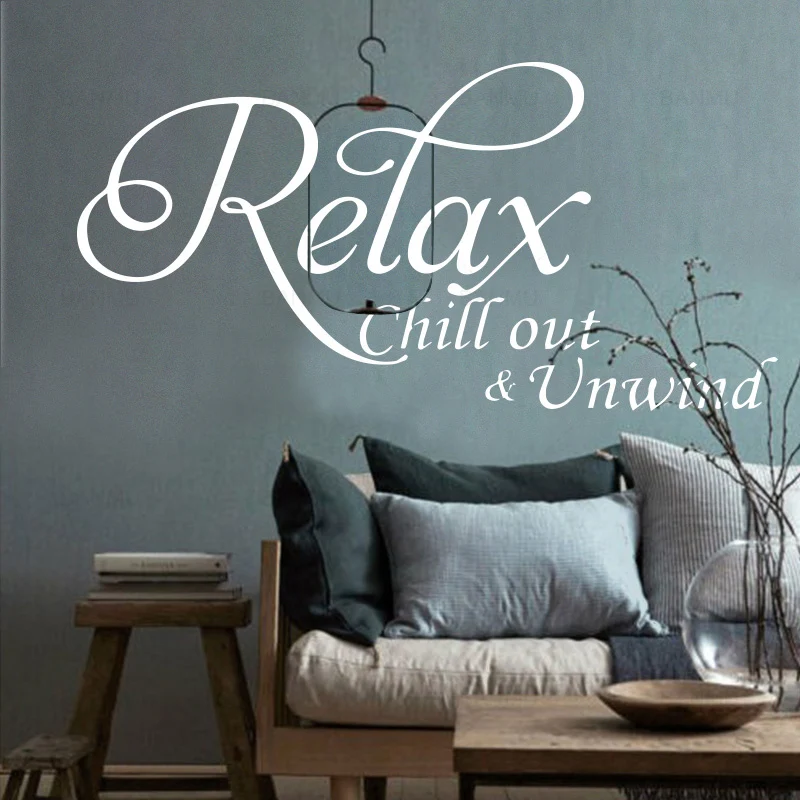 Простой виниловый художественный настенный стикер для спальни ванной комнаты