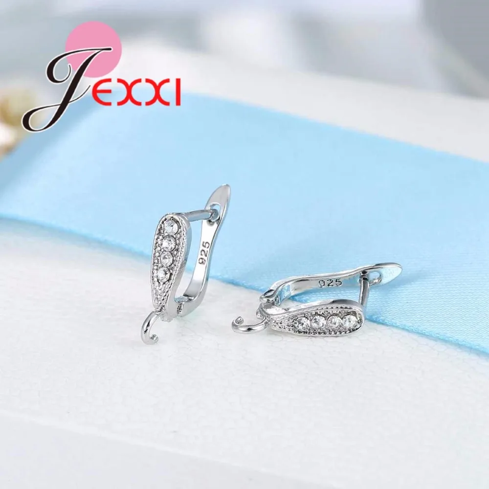 Женские блестящие серьги кольца серебро 925 пробы|jewelry findings|jewelry findings earringssterling silver