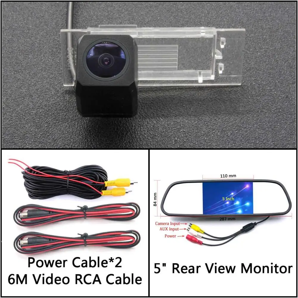 Cam N 5 inch Mirror Full HD резервная камера заднего вида для Renault Kadjar Clio 4 IV 5D ESTATE Sandero II Stepway автомобильный парковочный ЖК-зеркальный монитор - Название цвета: Cam N 5 inch Mirror