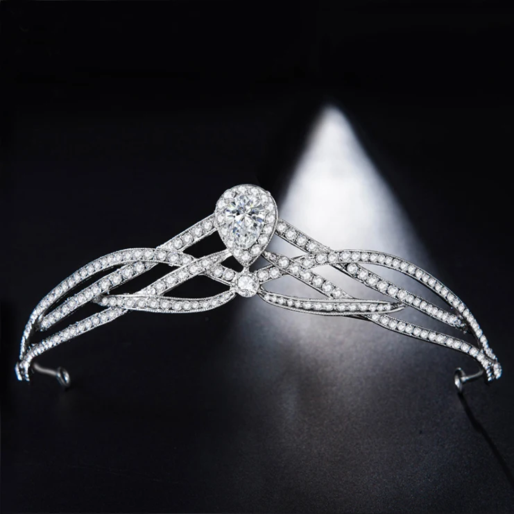 Cristal Tiara повязка на голову Casamento Da Coroa Cocar para As muheres Moda Acessorios Cabelo Nupcial Borda | Украшения и
