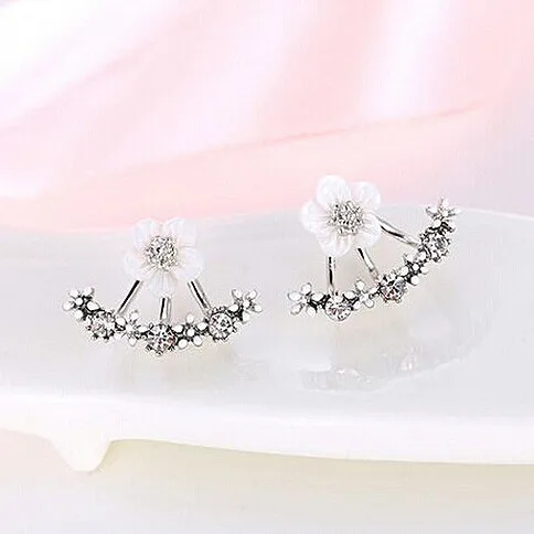 Хрустальные серьги гвоздики Boucle D'oreille Femme 2016 модные с цветами для женщин золотые
