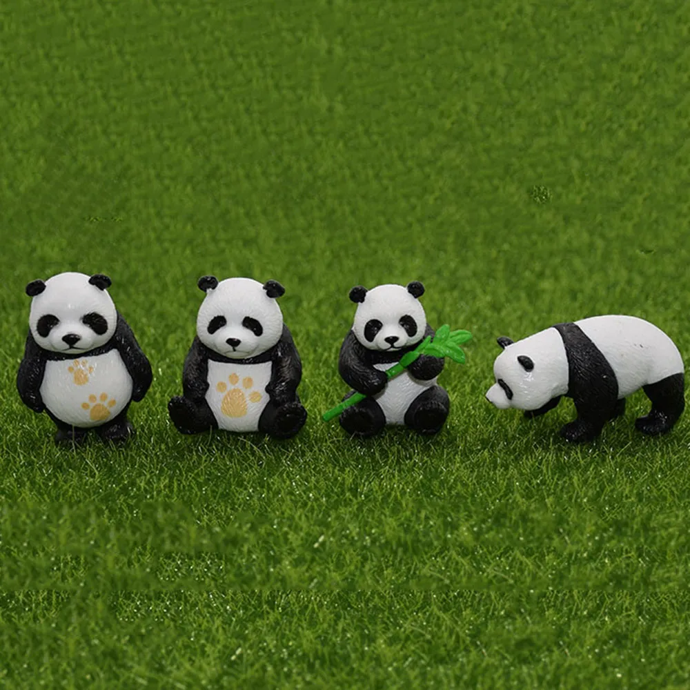 4 шт. фигурки панды миниатюрные садовые украшения бонсай микроландшафтное