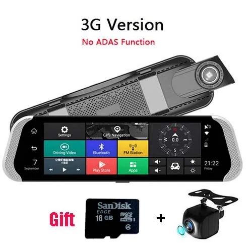 3G Автомобильный видеорегистратор ANSTAR HD камера Автомобильное Зеркало 1080P 4G ADAS 1" зеркало заднего вида регистратор динамик для автомобилей зеркала gps навигатор видеорегистратор - Название цвета: 3G