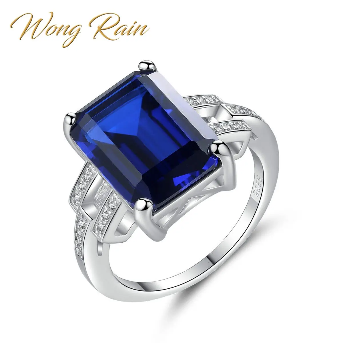 Wong Rain винтажное серебро 925 пробы Изумрудный сапфир драгоценный камень для