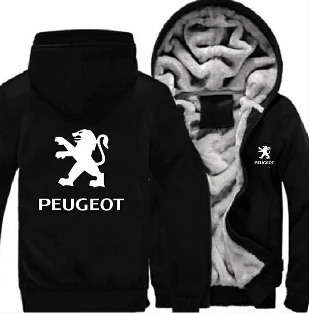 Новая зимняя Толстовка Peugeot на молнии для мужчин повседневные Утепленные Пальто