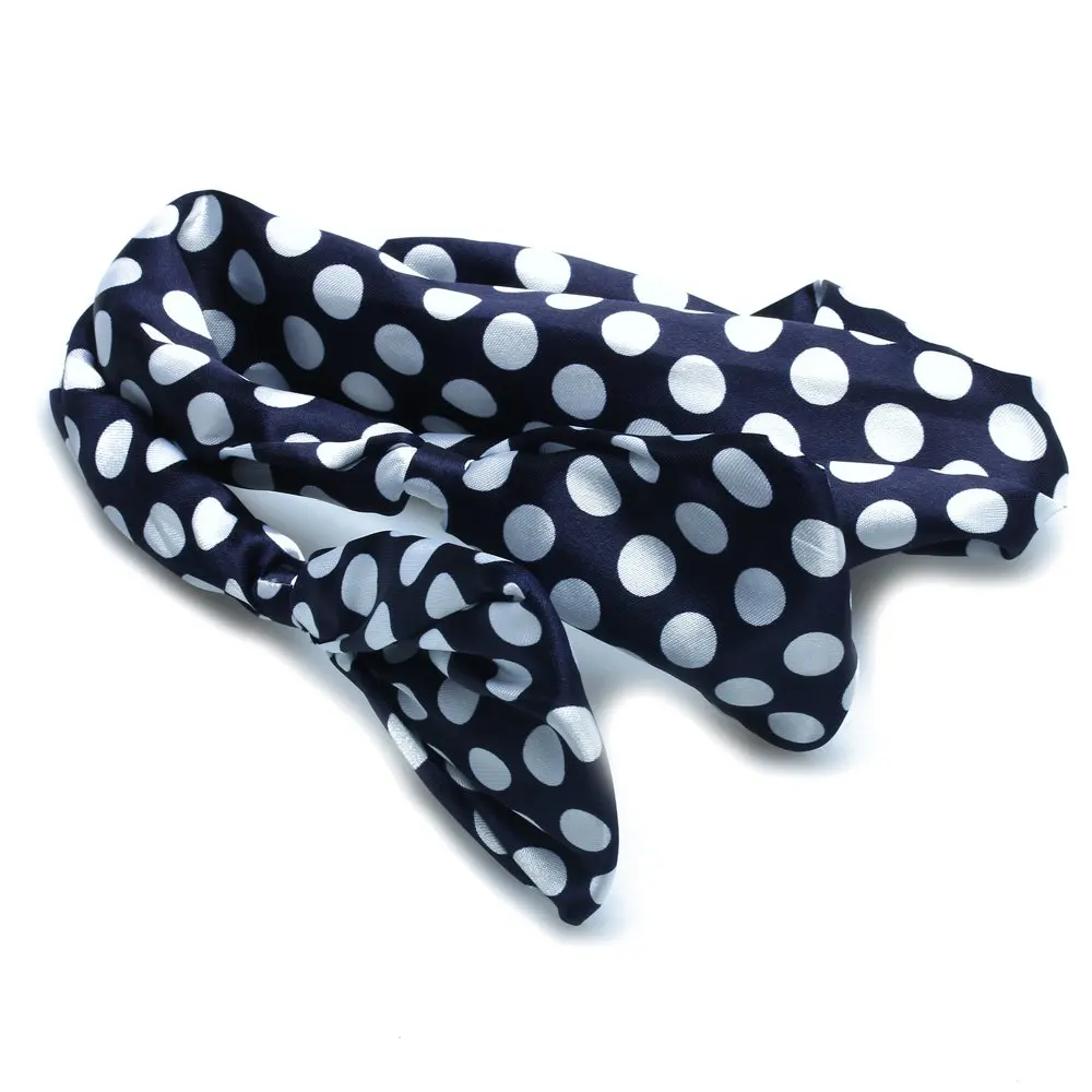 Женская повязка на голову шарф темно синий горошек хит продаж|dot dots|dot polkadot blue |