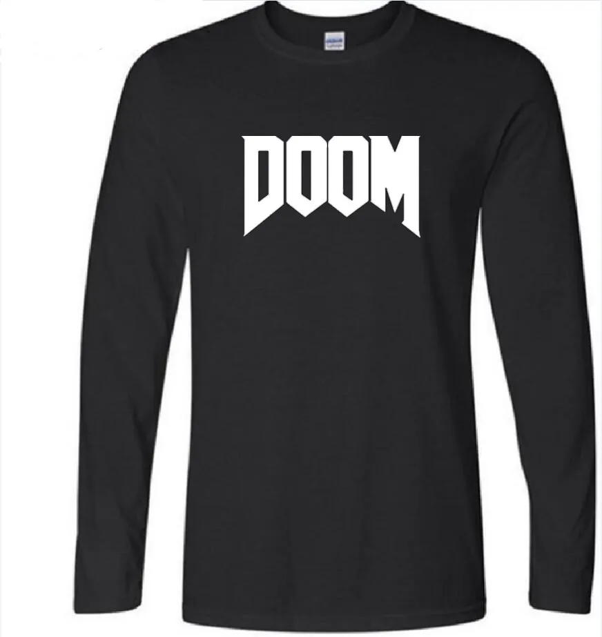 Shooter Game DOOM Футболка мужская и женская повседневная одежда футболка с длинными