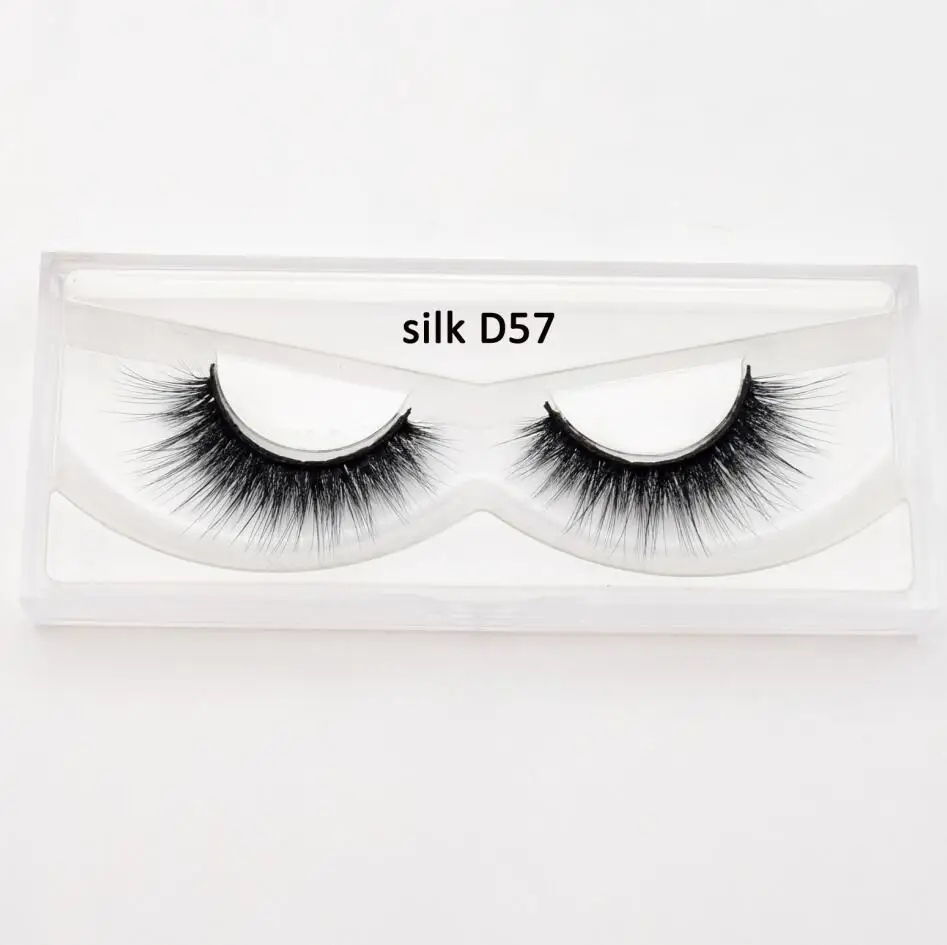 silk D57 Visofree 3d шелковые Накладные ресницы "крест-накрест" ручной работы накладные ресницы 3D полосы шелковые ресницы толстые Искусственные норковые ресницы макияж 10 стилей - Цвет: silk D57